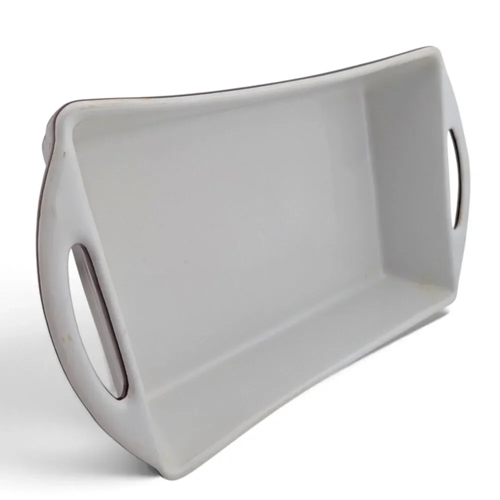 Melt Ovenware Essence Stoneware Baker Brown White Curved 11.25
